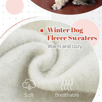 FUAMEY Dog Hoodie, Winter Dog Fleece Sweaters Pet Warm Sweatshirt with Pocket, Soft Warm Christmas Outfit Puppy Vest with Leash Hole for Small Medium Large Dogs Red XS