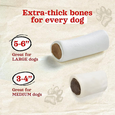 Natural Farm Chicken Filled Bones (3-4 Inch, 6 Pack), Limited Ingredient, Natural Stuffed Dental Dog Bone Treats for Dogs, Made with Real Chicken
