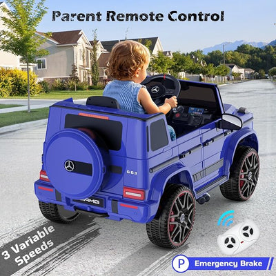 ANPABO Licensed Mercedes-Benz G63 Car for Kids, 12V 7AH Ride on Car w/Parent Remote Control, LED Headlights, Music Player & Horn, Soft Start, Low Battery Prompt, Kids Electric Car, Blue