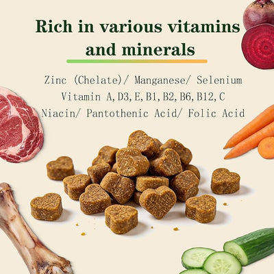 Dog Multivitamin Chewable - Vitamins and Supplements - Dog Daily Vitamin with Glucosamine Probiotics Omega-3 for Coat Hip Joint Heart Digestive Immune Health Support, Chicken Flavor, 12Ct