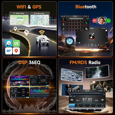 8 Core 6G 128G Radio for Ford Fusion Mondeo 2013-2019 9 Inch Touchscreen Wireless Carplay Android Auto Car Stereo with Bluetooth DSP GPS Navigation WiFi FM/RDS