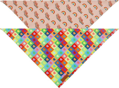 Realeaf Pride Dog Bandanas 2 Pack, LGBT Rainbow Scarves Bibs for Dogs, Premium Durable Fabric, Triangle Reversible Bandana for Small Medium Large and Extra Large Dogs Pets (Large)