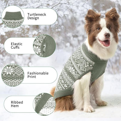 HOMIMP Dog Sweater Argyle - Warm Sweater Winter Clothes Puppy Soft Coat, Ugly Dog Clothes for Small Medium and Large Dogs, Pet Clothing Boy Girl, Grey M