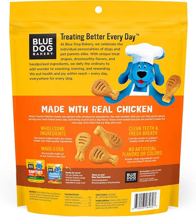 Blue Dog Bakery More Crunch Chicken, Dog Biscuits, Healthy Treats, Made with Real Chicken, 14 oz (Pack of 1)