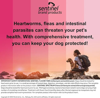 SENTINEL SPECTRUM Chews for Dogs, 50-100 lbs, 6 Chews, 6-Month Supply, Blue Box