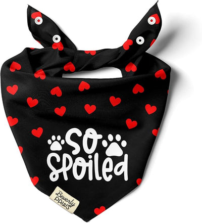 Funny Snap-On Dog Bandana for Small Medium Large Pets, Dogs Cats Adjustable Handkerchief Scarf for Girl & Boy, Cute Puppy Apparel & Accessories (So Spoiled, Medium)