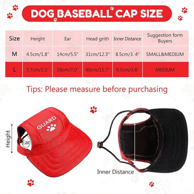 Geyoga Guard Pet Costume Set Dog Cosplay Clothes Outfit Accessories Include Baseball Hat and Dog Bandana for Pet Party Supplies(L)