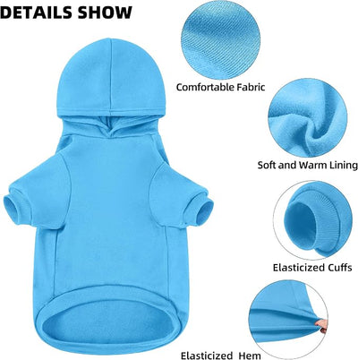 Dog Sweater Dog Hoodie Cold Weather Dog Coat Hooded Sweatshirt for Puppies,Cats, Small Medium Large Dogs (Blue(I Love My Dad), X-Large)