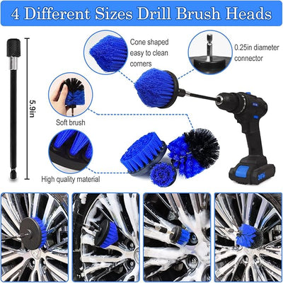 TTRCB 27Pcs Car Detailing Kit, Car Cleaning Kit, Car Detailing Brush Set, Drill Brush Set, Car Detailing Brushes, Car Wash Kit, Car Accessories, Car Cleaning Supplies for Interior, Exterior, Wheels