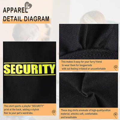 Discover Cozy Cotton Canine Wear: Soft, Lightweight, and Breathable Dog Shirt Vest with Eye-Catching Graphics(Security), Keeping Your Furry Friend Warm and Comfy! Grey 4XL