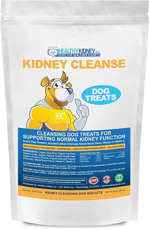 Kidney Cleanse Dog Treats Low Protein Bacon 20 Oz. Dog Treats for Kidney Support. Kidney Friendly Dog Food Diet Treat that Supports Normal Kidney Toxin Elimination
