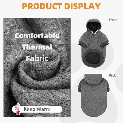 KOOLTAIL Dog Hoodie for Large Dogs, Ultra-Warm & Soft Winter Fall Fleece Large Dog Sweater Hooded Sweatshirt Clothes, Lightweight Pullover Coat for Boy Girl Labrador Great Dane Pitbull, Gray L
