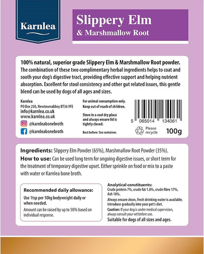 Slippery Elm & Marshmallow Root Powder 100g (3 Pack) | 100% Natural Digestive Aid for Dogs | Soothing Support | Tree Barks Powder for Dogs & Cats | Tummy Settler Diarrhoea Relief