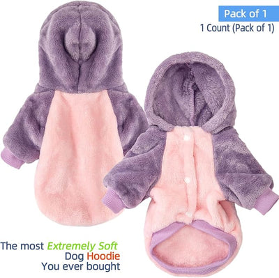 FabriCastle Dog Hooded Sweater, Dog Clothes for XXS XS Small Dogs Girl & Cats, Soft and Warm Pet Coat, Winter Pet Jacket, Doggy Apparel Costumes, Puppy Outfits Snap On Hoodies (Pink Body, X-Small)