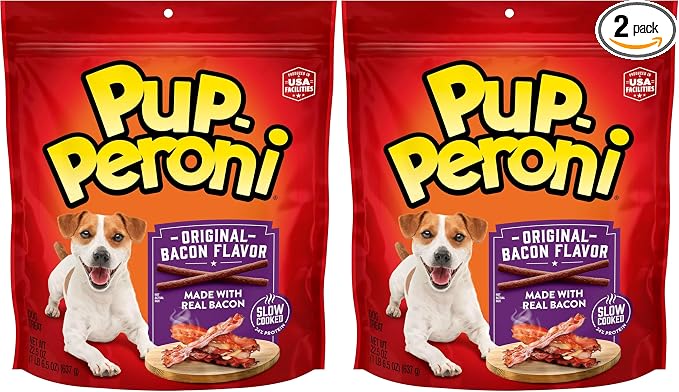 Pup-Peroni Dog Treats, Original Bacon Flavor, 22.5 Ounce, Made with Real Bacon (Pack of 2)