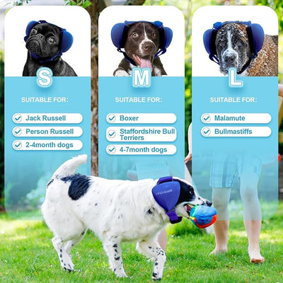 PROHEAR Ungrade GEL Pads Dog Ear Muffs Hearing Protection for Dogs, NRR 28dB for Thunder, Hunting, Tourism,Large - Blue
