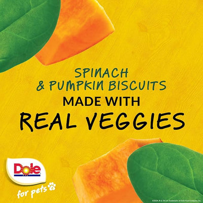 Dole for Pets Dog Biscuits Spinach and Pumpkin Flavor Vegan Crunchy Treats No Wheat Corn Soy No Artificial Additives Bite Size Training Snacks 7 OZ 6 Pack for All Breeds Daily Reward Routine