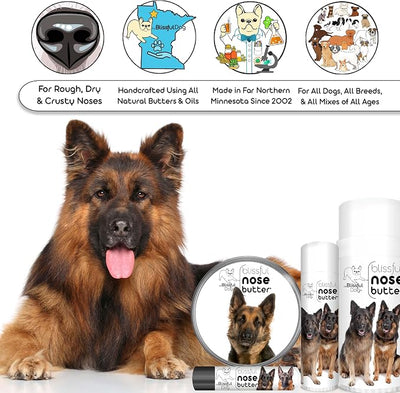 The Blissful Dog German Shepherd Nose Butter, Versatile Dog Nose Balm for Dry Nose, Handcrafted Nose Moisturizer, Easy-to-Apply Dog Essentials, Unscented, 2.25 oz.