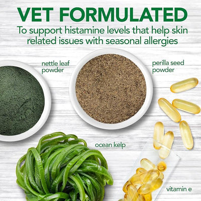 Vet’s Best Dog Allergy Chews, Seasonal Allergy Chews for Dogs, Dog Itching Skin Relief Chews, Anti Itch for Dogs, 60 Chewable Tablets
