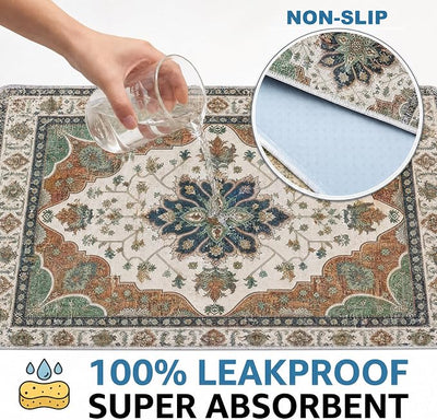 Washable Pee Pads for Dogs,Great Urine Absorbent Reusable Puppy Training Pads,Waterproof,Leak-Proof & Non-Slip Potty Pads for Whelping,Crate,Playpen,Bed.(Dark Teal Floral,24"x36")