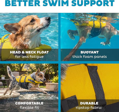 Outward Hound Granby Splash Yellow Dog Life Jacket, Medium
