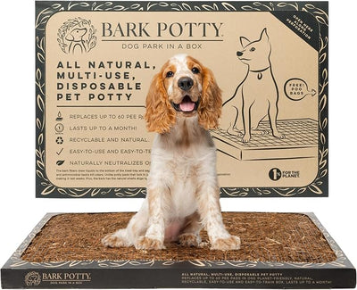 Bark Potty Litter Box for Dogs, Large Size - Long-Lasting Pee Pads for Dogs - Leak Resistant Bark Box Grass Potty Training Replacement - Easy Use Bark Patch - Disposable Indoor Dog Potty Litter Box