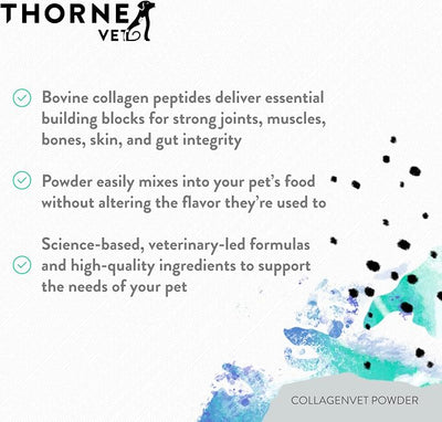 ThorneVet Collagen Supplement for Dogs & Cats – Powder to Support Healthy Joints, Muscles, Bones, and Skin - 75 Scoops