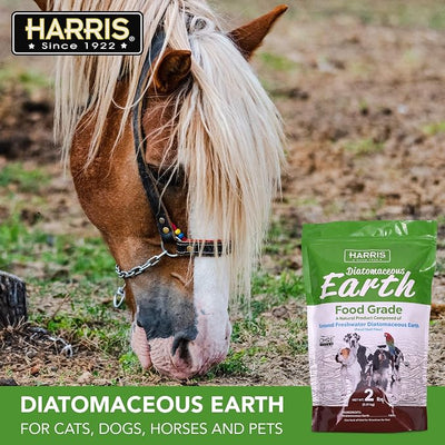 Harris Food Grade Diatomaceous Earth for Pets, for Cats, Dogs, Horses and Pets, Certified for Organic Use, 2 LB Bag