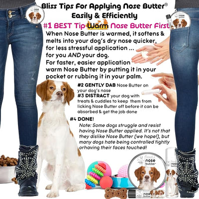 The Blissful Dog Brittany Spaniel Nose Butter for Dry, Cracked Skin, Lick-Safe Dog Nose Balm with Moisturizing Shea Butter, Almond, Olive, and Essential Oils, Pet Supplies, Uncented, 2 oz.