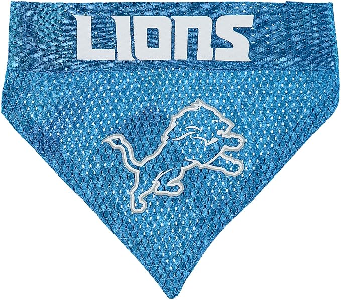 NFL DOG BANDANA - DETROIT LIONS REVERSIBLE PET BANDANA. 2 Sided Sports Bandana with a PREMIUM Embroidery TEAM LOGO, Large/X-Large. - 2 Sizes & 32 NFL Teams available