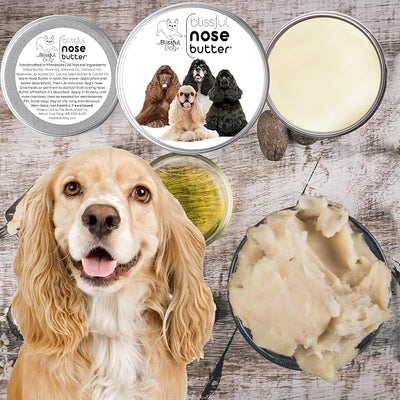 The Blissful Dog Cocker Spaniel Nose Butter, Versatile Dog Nose Balm for Dry Nose, Handcrafted Nose Moisturizer, Easy-to-Apply Dog Essentials, Unscented, 8 oz.