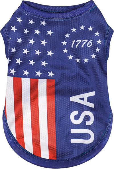 American Flag Inspired Dog Clothes: Ultra-Comfy Dog Shirt, Ideal Tank Materials for Cute, Stylish Look, Perfect for Everyday Wear & Independence Day Celebrations, Blue USA L