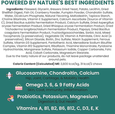 12-in-1 Dog Multivitamin Chews, 120 Ct - Vitamins, Supplements, Glucosamine Chondroitin, Probiotics, Omega 3 - Hip & Joint, Skin & Coat, Immune, Digestive Support for Puppy, Senior Dogs - Chew + Heal