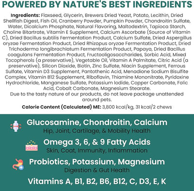 12-in-1 Multivitamin for Dogs - 240 Puppy and Senior Dog Vitamin and Supplement Soft Chews for Hip and Joint - Advanced Formula with Glucosamine, Omega 3,6,9, Vitamins, Probiotics, and More