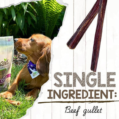 Nature Gnaws Beef Gullet Sticks for Dogs 5-6" (1Lb) - Natural Beef Jerky Stick Dog Chew Treats - Rawhide Free