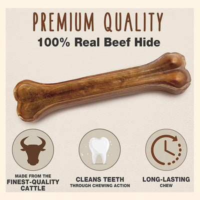 Cadet Premium Grade Pressed Beef Hide Bones 10 Inch, 1 Pack