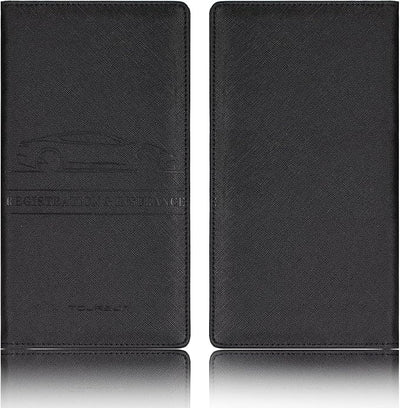TOURSUIT Car Registration and Insurance Card Holder, Vehicle License Document Glove Box Compartment Organizer, Interior Car Accessories for Women Men (Cross Black)
