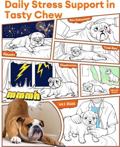 Calming Chews for Dogs 300ct - Anxiety Relief Support & Relaxation for Everyday Stress - Dog Soft Chews with Melatonin - Sleep Aid for Dogs (Peanut Butter Flavor)