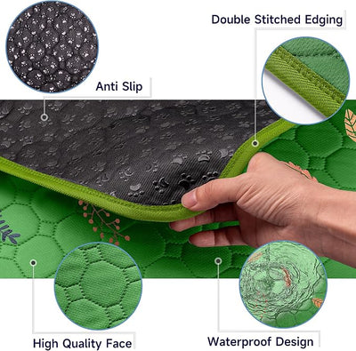 Sunheir Washable Pee Pads for Dogs 72"x72", Extra Large Reusable Puppy Pads Pet Training Pads for Dog Playpen, Waterproof Pee Pads for Puppy Playpen, Whelping Pad, Dog Playpen Indoor - Green