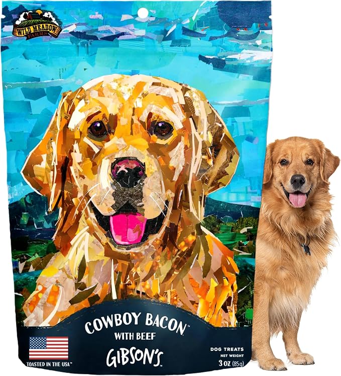 Gibson's Cowboy Bacon with Beef, Soft Jerky Dog Treats, Crafted with Real Meat, Aromatic, and Grain-Free for Training and Rewarding Dogs of All Breeds and Ages - 3 Ounce Pouch