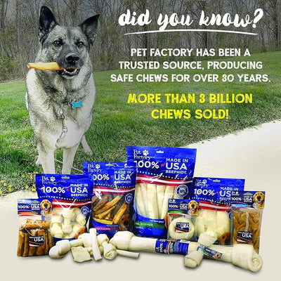 Pet Factory 100% Made in USA Beefhide Chips Dog Chew Treats - Beef & Chicken Flavor, 8 oz