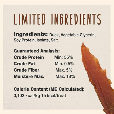 Cadet Gourmet Duck Jerky Dog Treats For Training - Healthy & Natural Dog Training Treats for Small & Large Breeds - Inspected & Tested in USA (3 oz.)