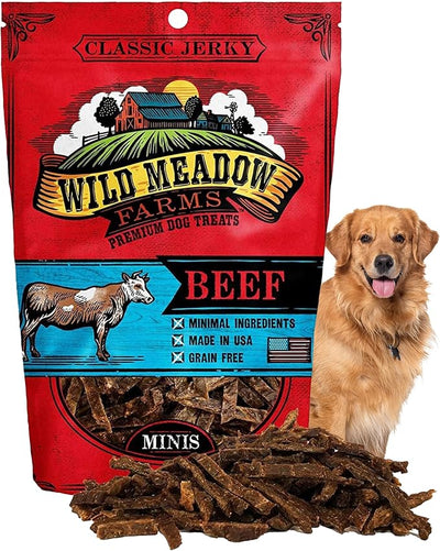Classic Beef Minis, Soft Jerky Training Treats for Dogs, Grain-Free, All-Natural & Perfectly Sized for Training, High-Value Rewards in a Convenient 3.5 Ounce Pouch