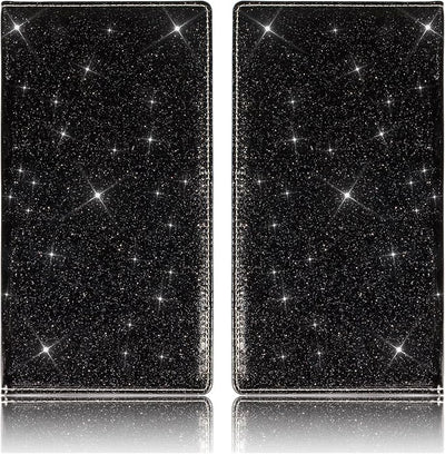 TOURSUIT Car Registration and Insurance Card Holder, Vehicle License Document Glove Box Compartment Organizer, Interior Car Accessories for Women Men (Glitter Black)