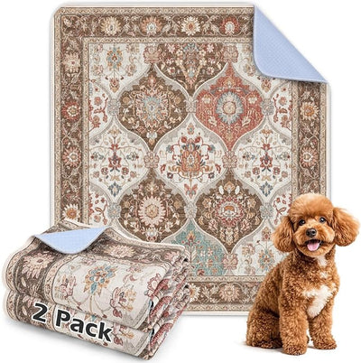 INVENHO 2PACK Washable Pee Pads for Dogs, Reusable Dog Pads Upgrade Non-Slip Dog Pee Pads Heavy Absorbency Puppy Pee Pads Quick Dry Whelping Pads/Waterproof Puppy Training Pad