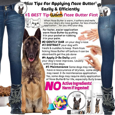 The Blissful Dog Belgian Malinois Nose Butter for Dry, Cracked Skin, Lick-Safe Dog Nose Balm with Moisturizing Shea Butter, Almond, Olive, and Essential Oils, Pet Supplies, Uncented, 0.50 oz.