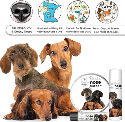 The Blissful Dog Daschund Nose Butter for Dry, Cracked Skin, Lick-Safe Dog Nose Balm with Moisturizing Shea Butter, Almond, Olive, and Essential Oils, Pet Supplies, Uncented, 4 oz.