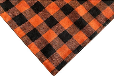 Realeaf Fall Thanksgiving Dog Bandanas 2 Pack, Orange Plaid Pet Scarf for Boy and Girl, Premium Durable Fabric, Holiday Halloween Bandana for Medium and Large Dogs (Large)