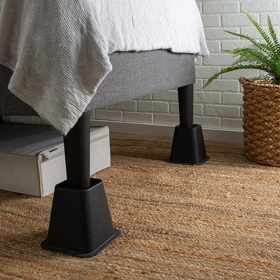 Simplify Bed Riser - Bed Lifters - Furniture Risers for Bed, Chairs, Tables - Black - Pack of 4-6 Inch Long
