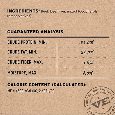 Vital Essentials Freeze Dried Dog Treats | Beef Bites, Single Protein | Premium Quality | Grain Free Training Treats for Dogs, 2.5 oz Bag